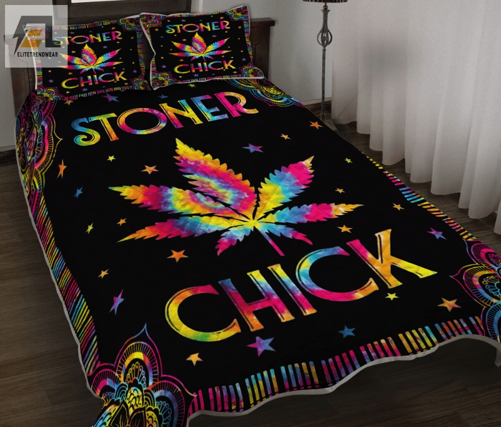 Weed Hippie Stoner Chick Tie Dye Bed Sheets Duvet Cover Bedding Sets 
