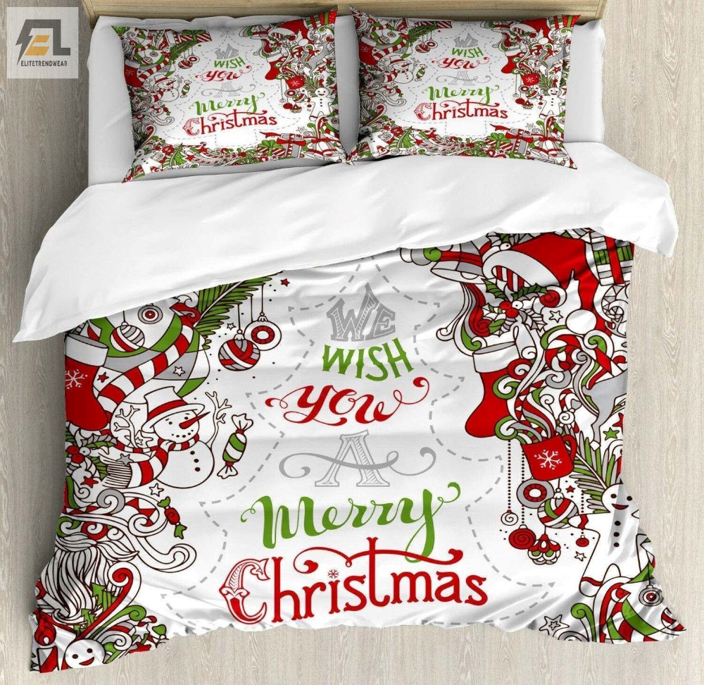 We Wish You A Merry Christmas Bed Sheets Duvet Cover Bedding Sets 