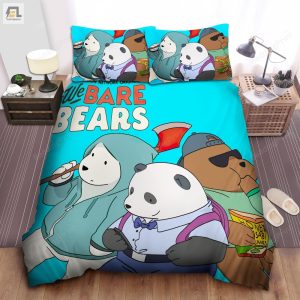 We Bare Bears In Casual Clothes Bed Sheets Duvet Cover Bedding Sets elitetrendwear 1 1