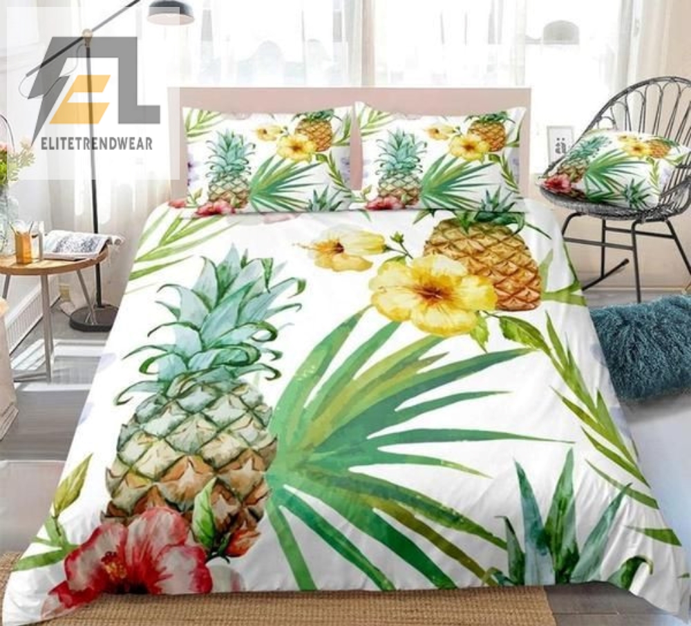 Watercolor Pineapple Bed Sheets Duvet Cover Bedding Sets 