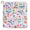 Watercolor Ocean Bed Sheets Spread Duvet Cover Bedding Sets With Whales And Fish elitetrendwear 1