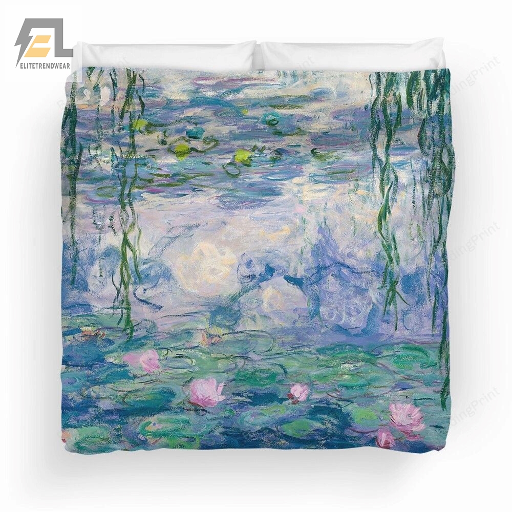 Water Lilies Painting By Claude Monet Fine Art Bedding Set Duvet Cover  Pillow Cases 