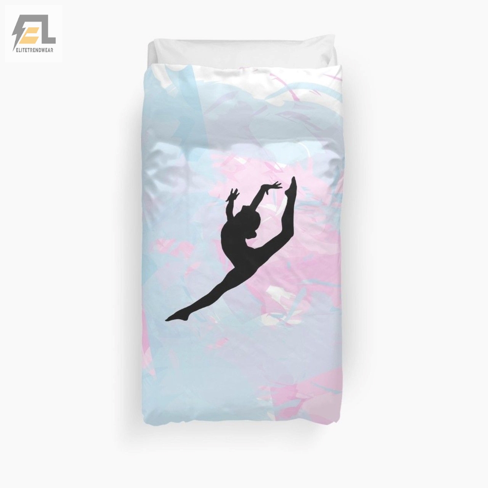 Water Colour Gymnastics Silhouette 3D Duvet Cover Bedding Set 