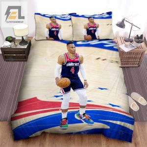 Washington Wizards Russell Westbrook On The Basketball Court Bed Sheet Spread Comforter Duvet Cover Bedding Sets elitetrendwear 1 1