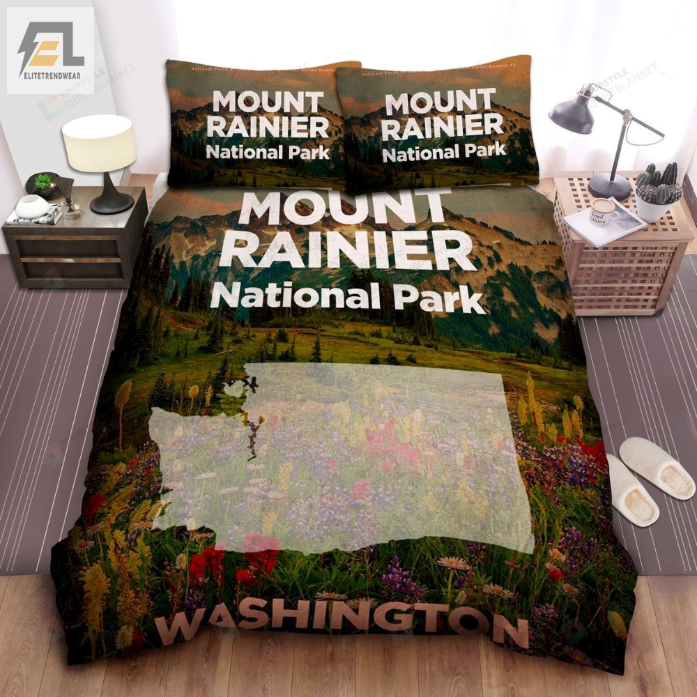 Washington Mount Rainier National Park Poster Bed Sheets Spread Comforter Duvet Cover Bedding Sets 
