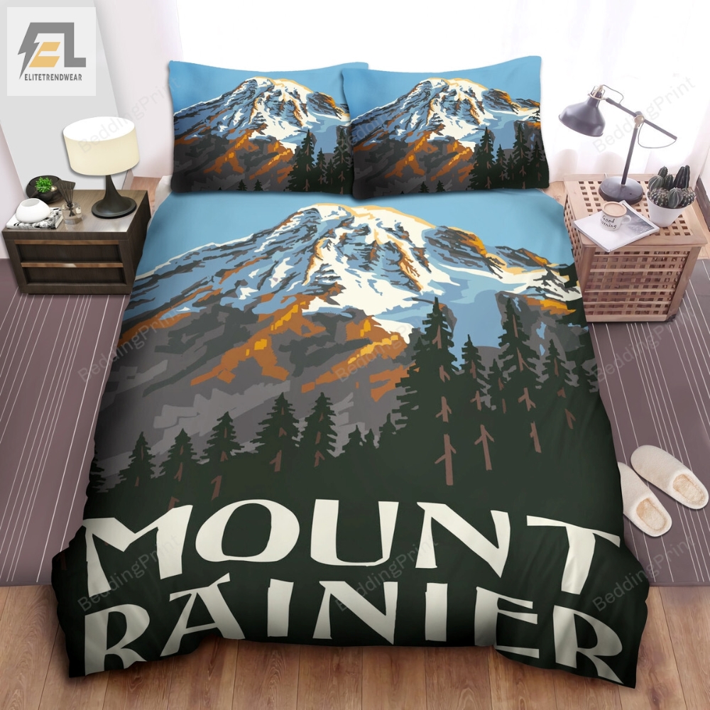 Washington Mount Rainier Digital Painting Bed Sheets Duvet Cover Bedding Sets 