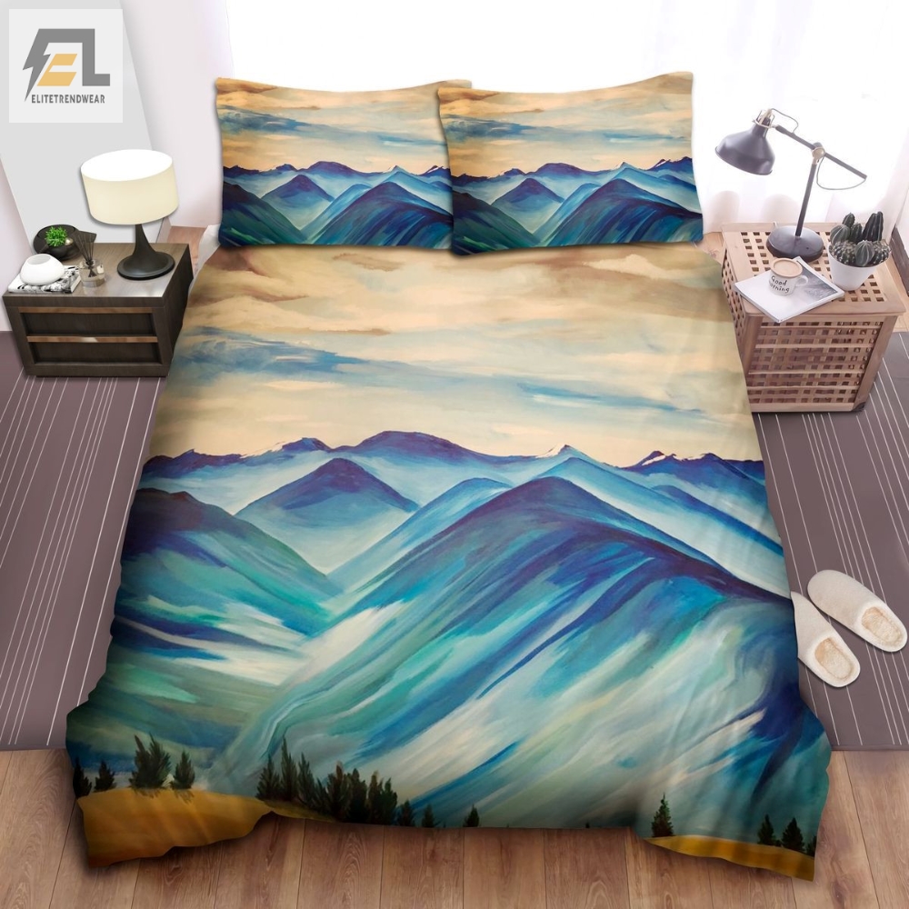 Washington Hurricane Ridge At Olympic National Park Acrylic Painting Bed Sheets Duvet Cover Bedding Sets 
