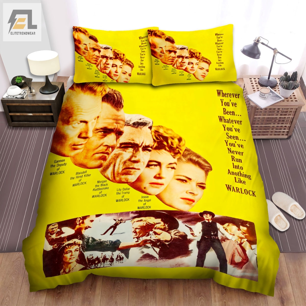 Warlock 1959 Movie Poster Ver 5 Bed Sheets Spread Comforter Duvet Cover Bedding Sets 