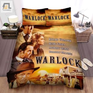 Warlock 1959 Movie Poster Ver 3 Bed Sheets Spread Comforter Duvet Cover Bedding Sets elitetrendwear 1 1