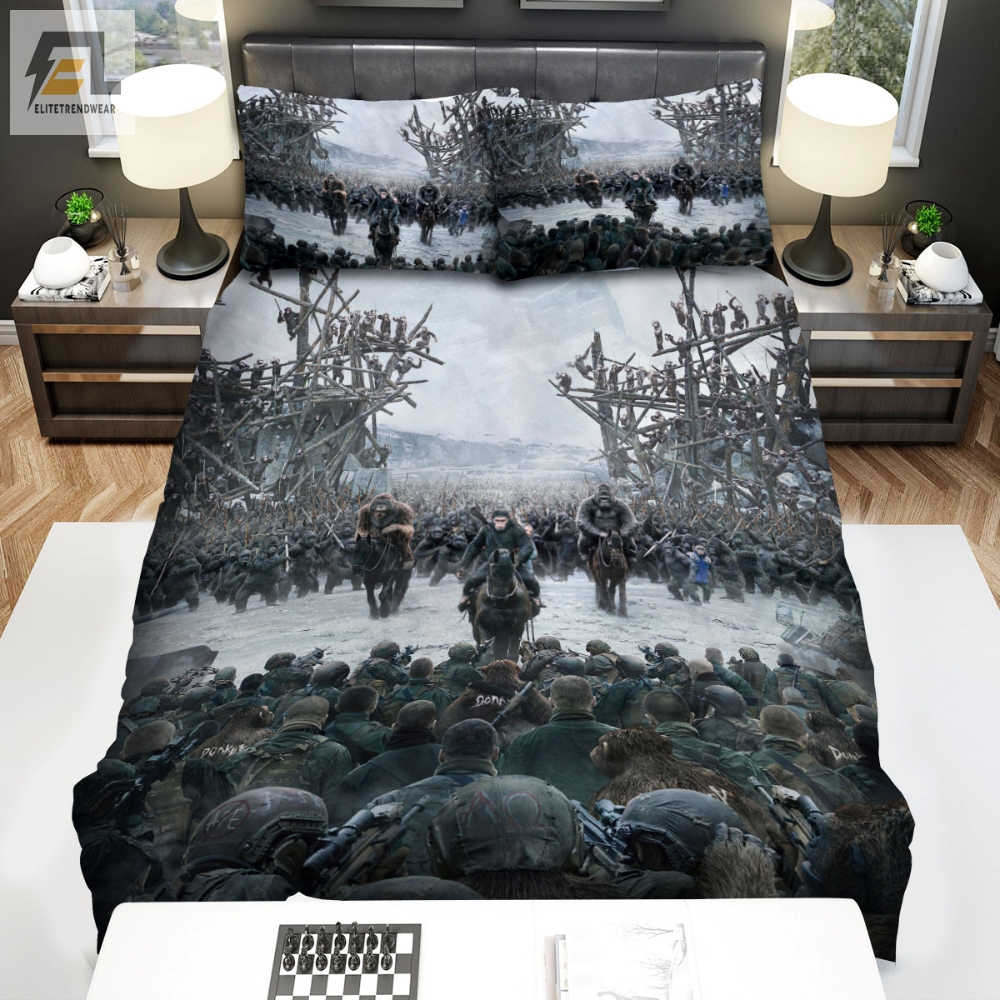 War For The Planet Of The Apes 2017 Witness The End Movie Poster Ver 2 Bed Sheets Duvet Cover Bedding Sets 