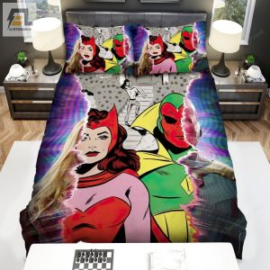 Wandavision Marvel Comic Bed Sheets Duvet Cover Bedding Sets elitetrendwear 1 1