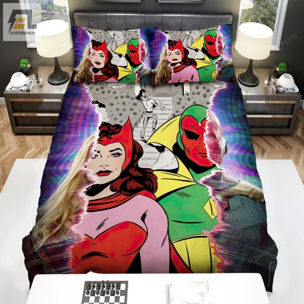 Wandavision Marvel Comic Bed Sheets Duvet Cover Bedding Sets 