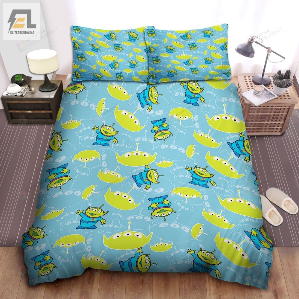 Walt Disney Toy Story Cute Aliens Pattern Bed Sheets Spread Comforter Duvet Cover Bedding Sets 