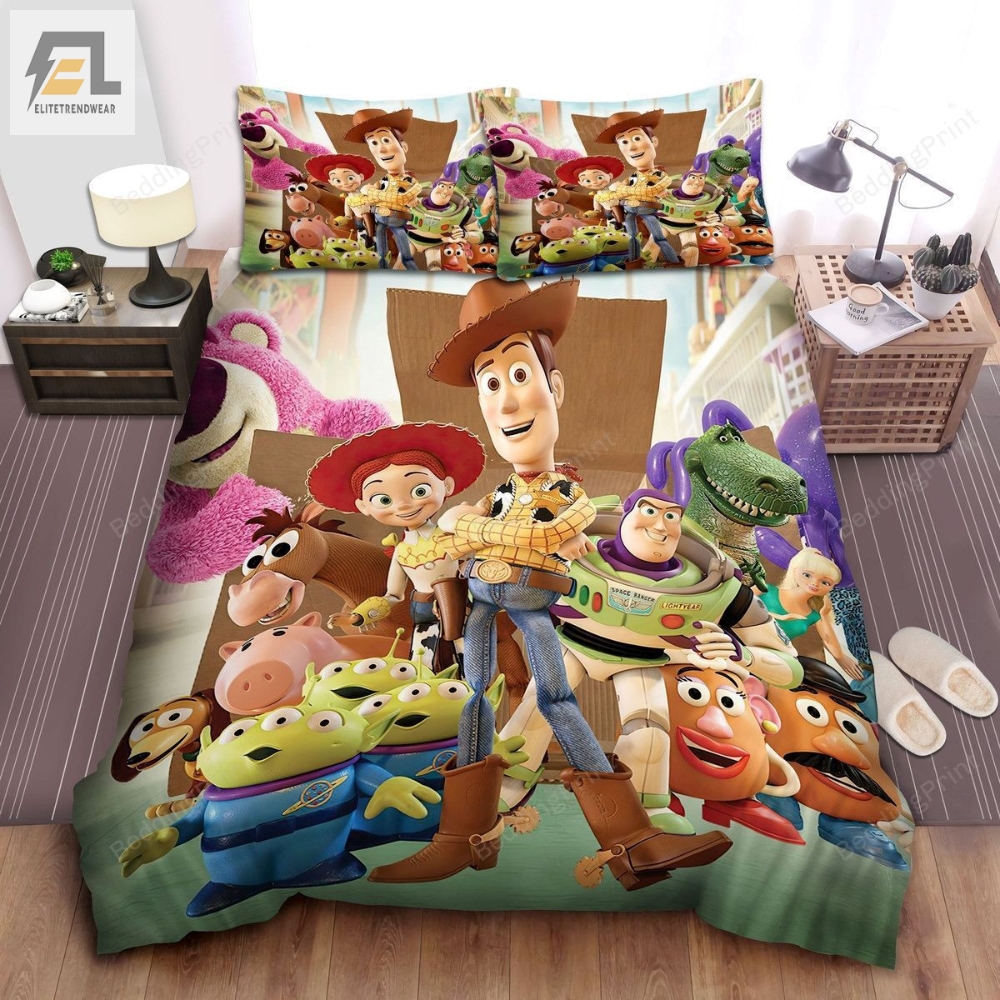 Walt Disney Toy Story Characters Arriving Sunnyside Daycare Bed Sheets Duvet Cover Bedding Sets 