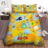 Walt Disney Toy Story 4 Characters In Geometric Pattern On Yellow Bed Sheets Spread Comforter Duvet Cover Bedding Sets elitetrendwear 1
