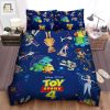 Walt Disney Toy Story 4 Characters Funny Pattern On Blue Bed Sheets Spread Comforter Duvet Cover Bedding Sets elitetrendwear 1