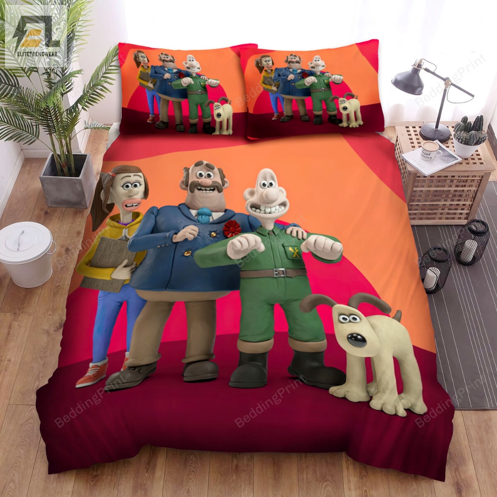 Wallace And Gromit Main Characters Bed Sheets Spread Duvet Cover Bedding Sets 