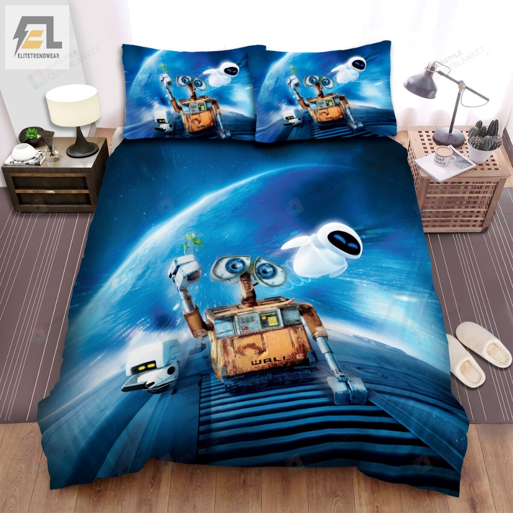 Wall.E Movie Holding Germination Photo Bed Sheets Duvet Cover Bedding Sets 