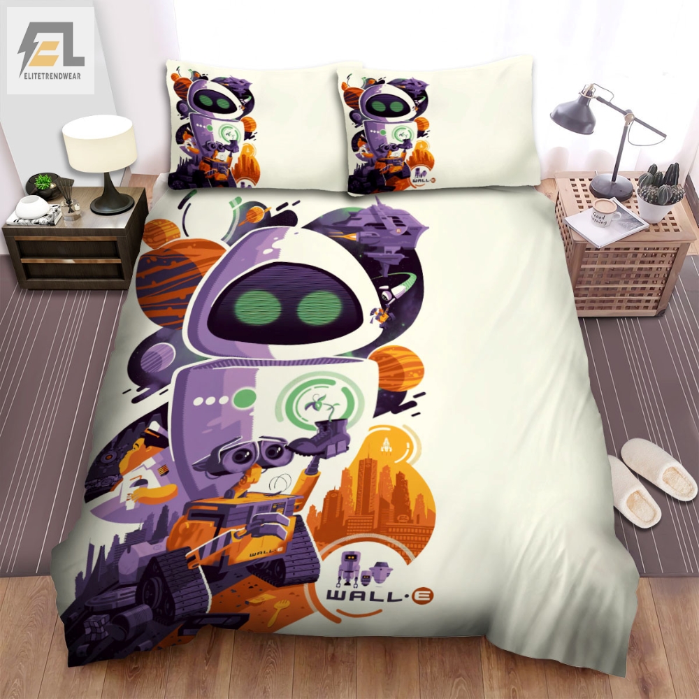 Wall.E Movie Green Eyes Photo Bed Sheets Spread Comforter Duvet Cover Bedding Sets 