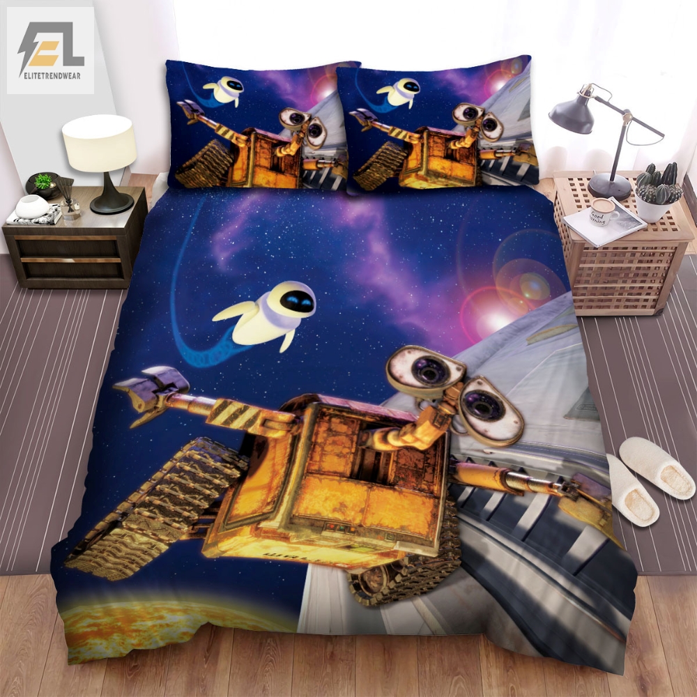 Wall.E Movie Galaxy Sky Photo Bed Sheets Spread Comforter Duvet Cover Bedding Sets 
