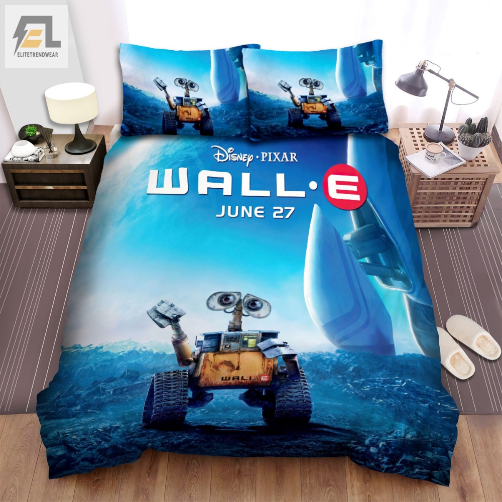 Wall.E Movie Blue Background Poster Bed Sheets Spread Comforter Duvet Cover Bedding Sets 