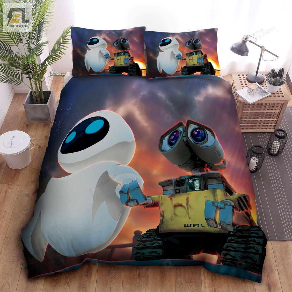 Wall E  Eve A Robot Love Story Bed Sheets Spread Duvet Cover Bedding Sets 