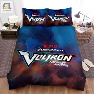 Voltron Legendary Defender Main Poster And Logo Bed Sheets Spread Duvet Cover Bedding Sets elitetrendwear 1 1