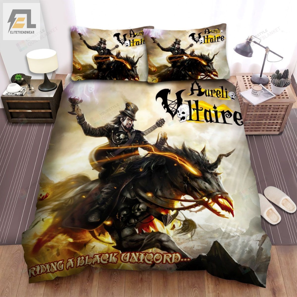 Voltaire Riding A Black Unicorn Album Bed Sheets Spread Comforter Duvet Cover Bedding Sets 