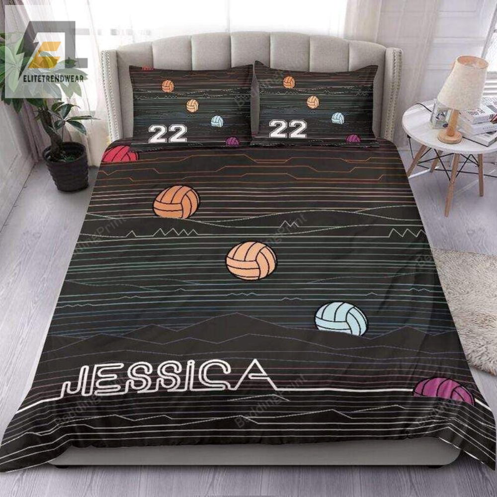 Volleyball Personalized Custom Name Duvet Cover Bedding Set 