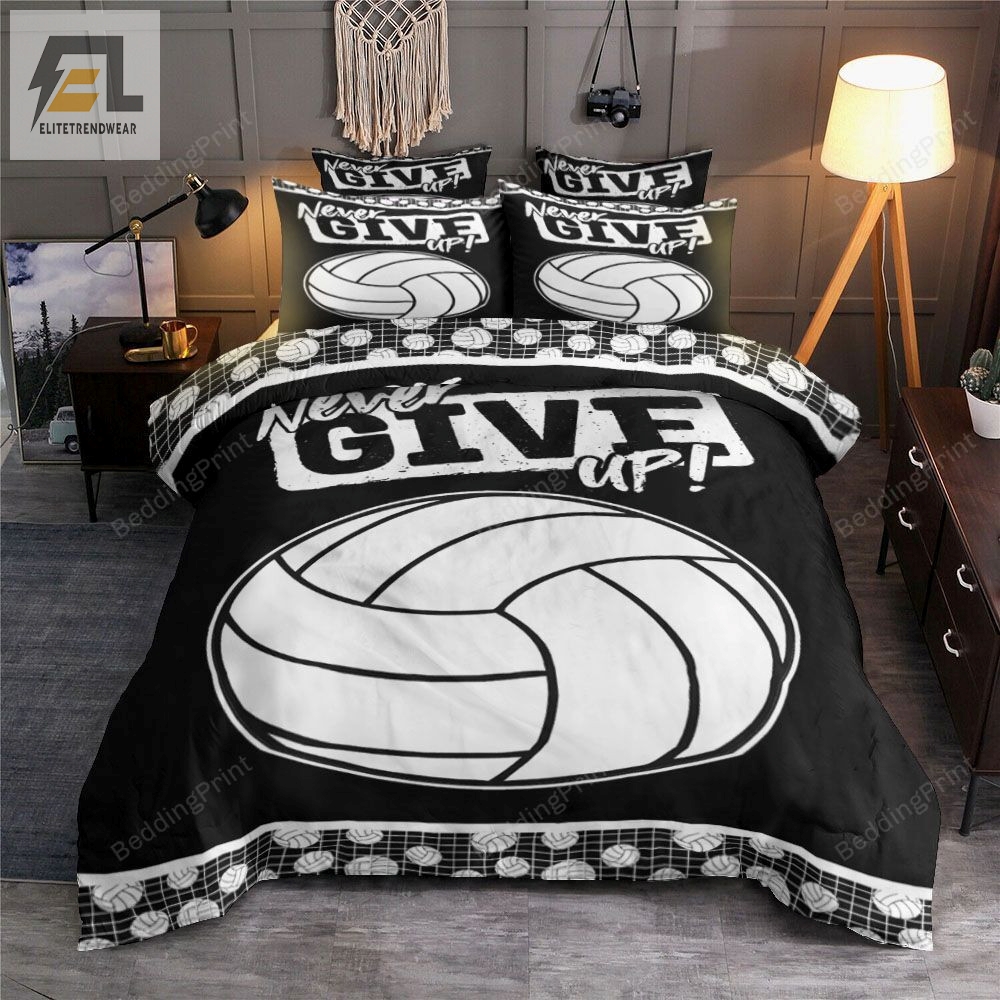 Volleyball Never Give Up Bedding Sets Duvet Cover  Pillow Cases 