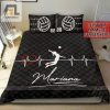 Volleyball Heartbeat Custom Duvet Cover Bedding Set With Your Name elitetrendwear 1