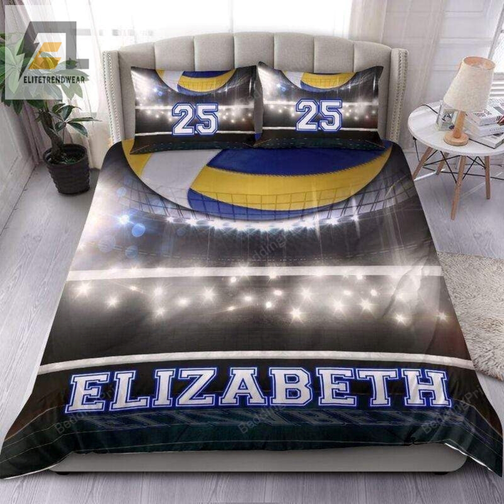Volleyball Court Personalized Custom Name Duvet Cover Bedding Set 