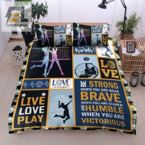 Volleyball Be Strong When You Are Weak Bed Sheets Duvet Cover Bedding Sets elitetrendwear 1 1