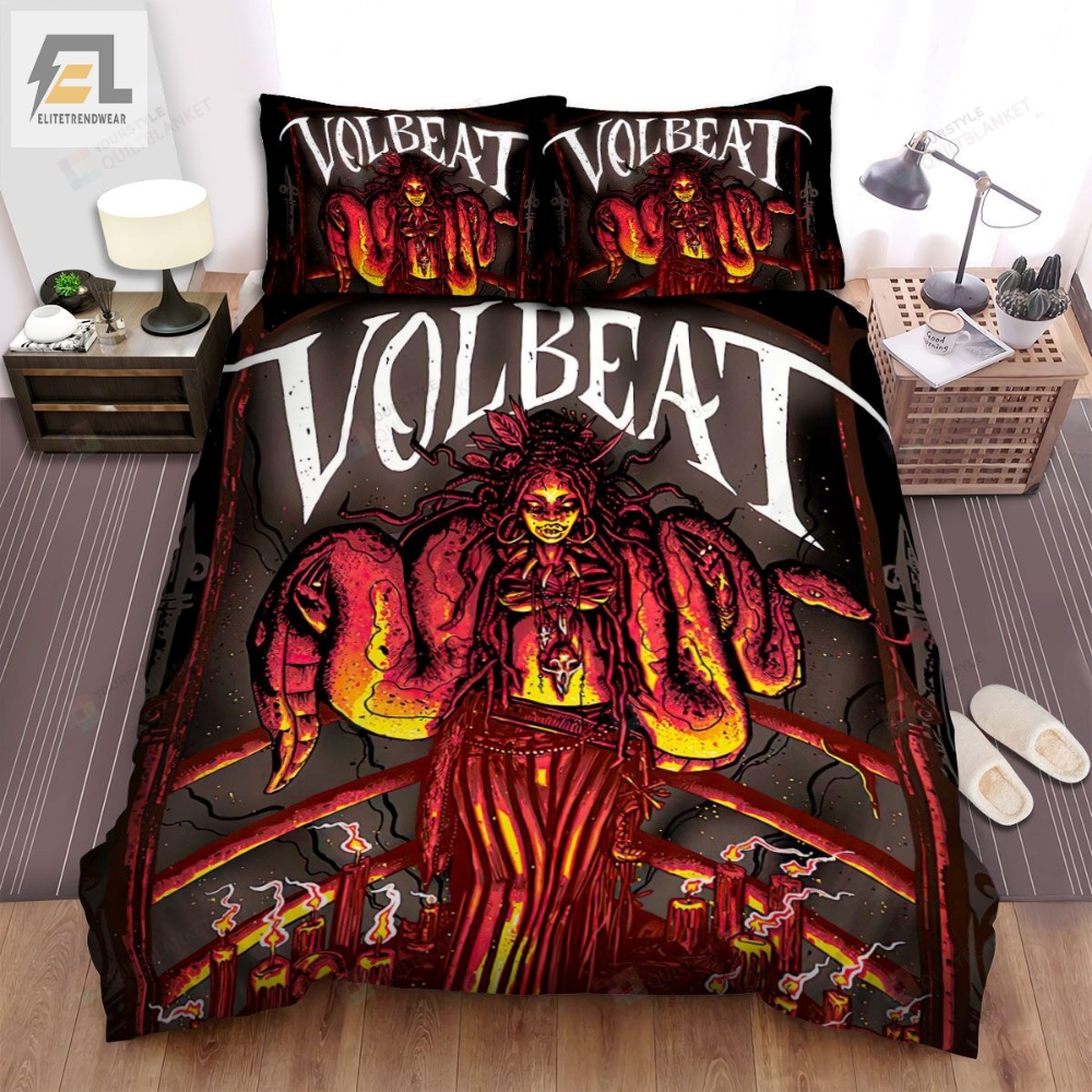 Volbeat Band Red Medusa Art Bed Sheets Spread Comforter Duvet Cover Bedding Sets 