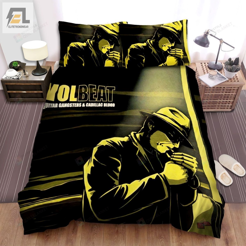 Volbeat Band Guitar Gangsters And Cadillac Blood Album Cover Bed Sheets Spread Comforter Duvet Cover Bedding Sets 