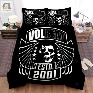 Volbeat Band Black And White Skull Art Bed Sheets Spread Comforter Duvet Cover Bedding Sets elitetrendwear 1 1