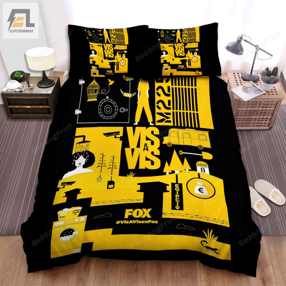 Vis A Vis 2015Â2019 Prison Map Movie Poster Bed Sheets Duvet Cover Bedding Sets 