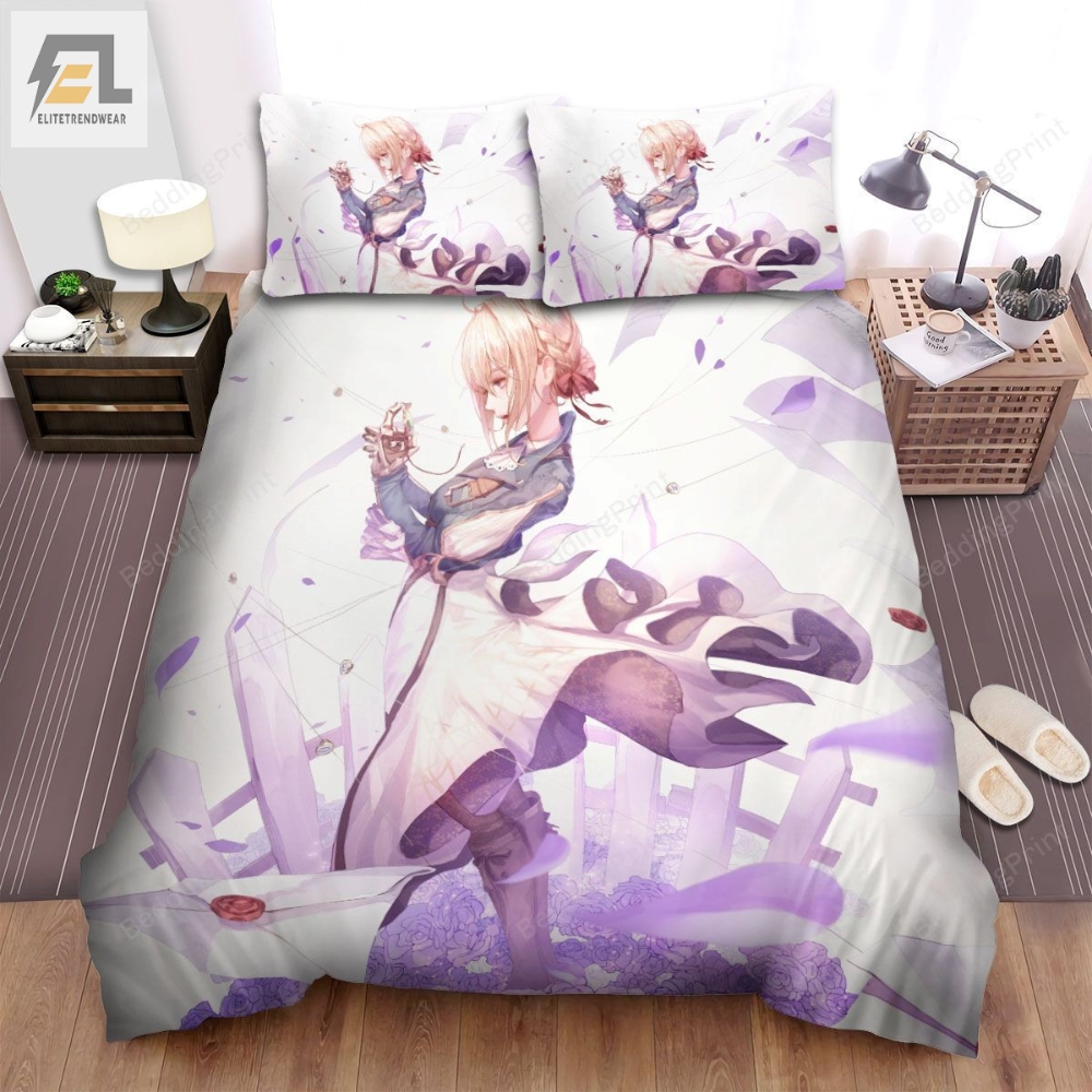 Violet Evergarden With The Flying Letters Art Bed Sheets Duvet Cover Bedding Sets 