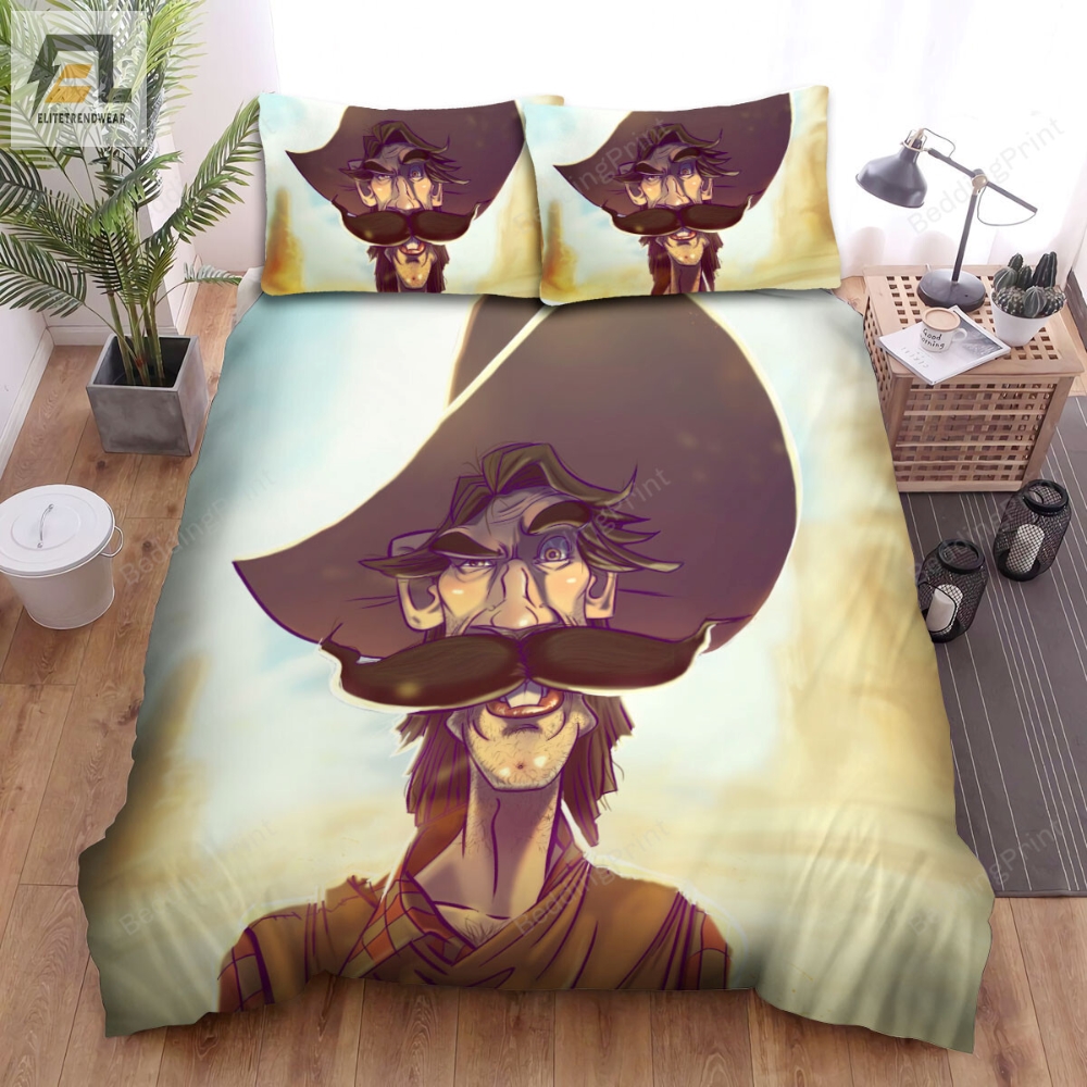 Vintage Western Cowboy Cartoonish Portrait Bed Sheets Spread Duvet Cover Bedding Sets 