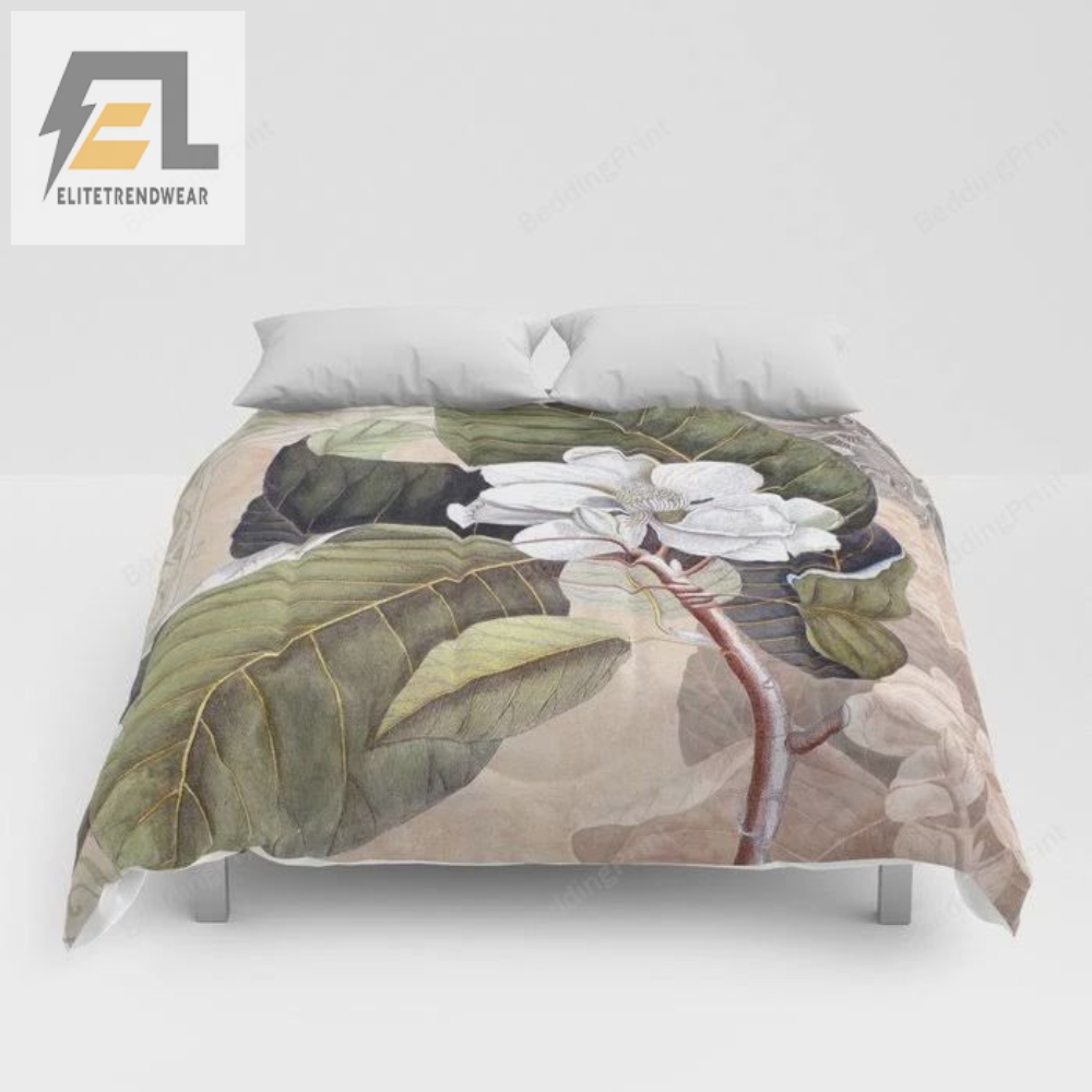 Vintage White Magnolia Bed Sheets Duvet Cover Bedding Sets 