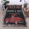 Vintage Trucks And Dogs Are Man Best Friends Bed Sheets Duvet Cover Bedding Sets Perfect Gifts For Truck And Dog Lover Gifts For Birthday Christmas Thanksgiving elitetrendwear 1