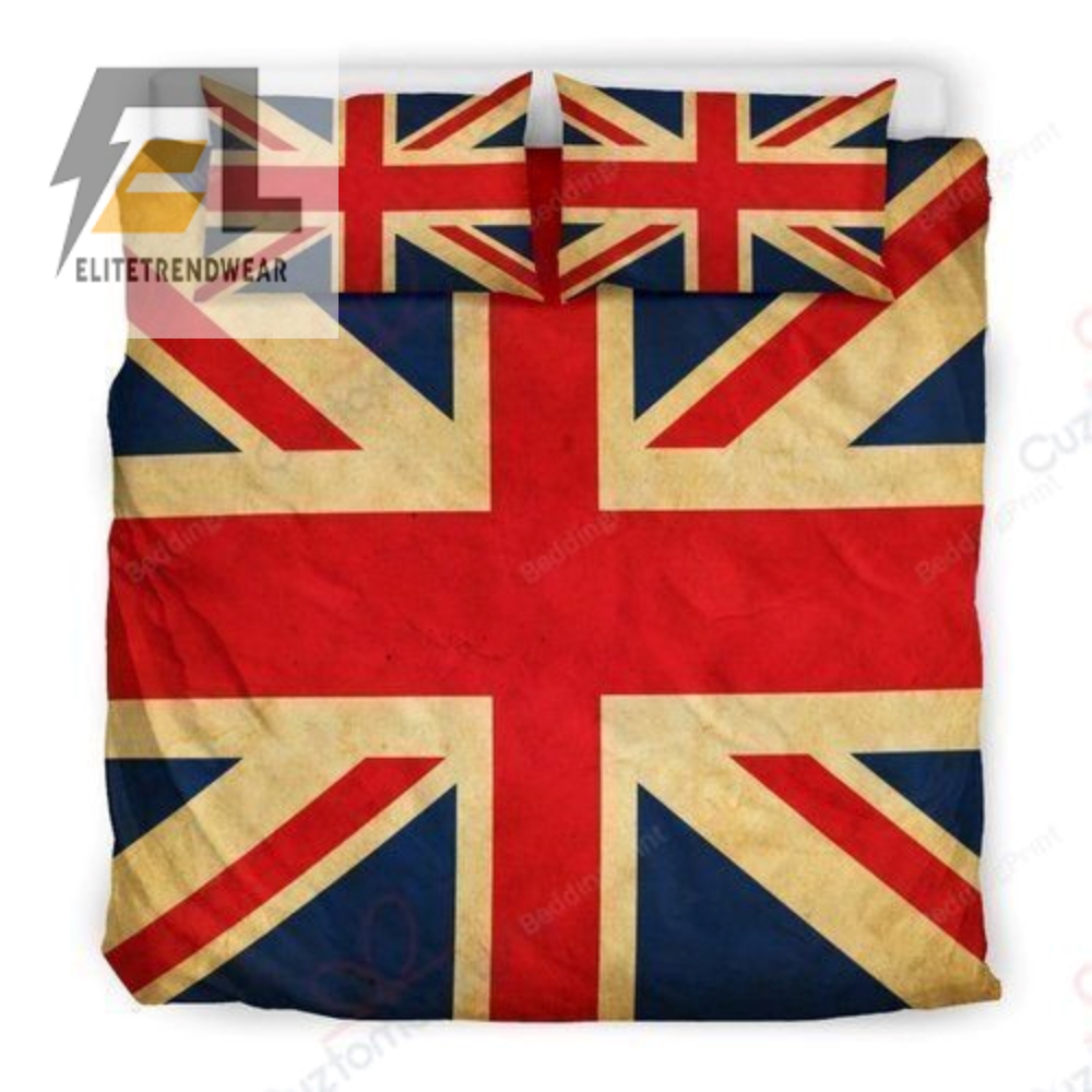 Vintage Union Jack British Flag Bedding Set Duvet Cover  Pillow Cases 