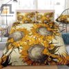 Vintage Sunflowers Bed Sheets Duvet Cover Bedding Sets elitetrendwear 1