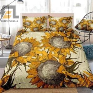 Vintage Sunflowers Bed Sheets Duvet Cover Bedding Sets elitetrendwear 1 1