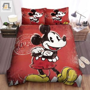 Vintage Original Mickey Mouse Drawing Bed Sheets Duvet Cover Bedding Sets elitetrendwear 1 1