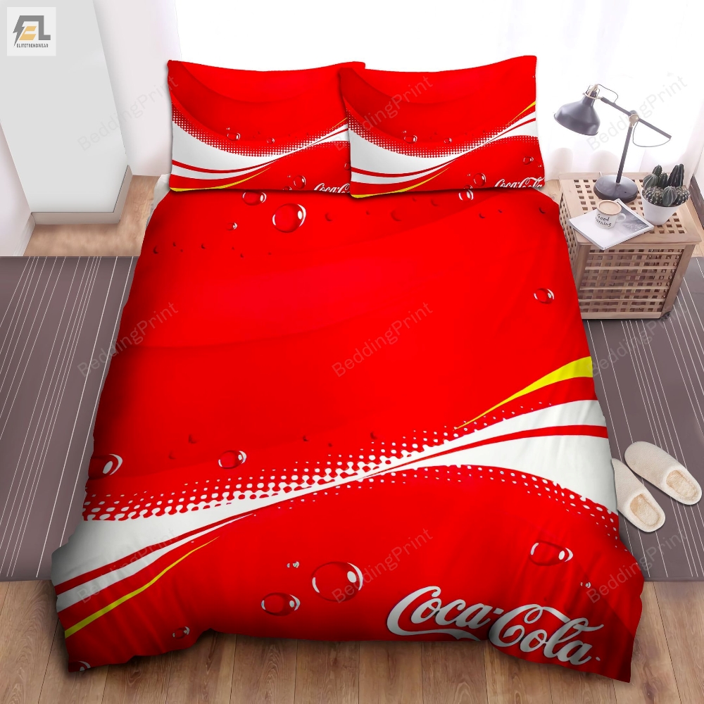 Vintage Cocacola Wave Wallpaper Pattern Bed Sheets Duvet Cover Bedding Sets 