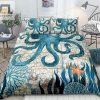 Vintage Blue Octopus Bedding Set Duvet Cover Pillow Cases elitetrendwear 1