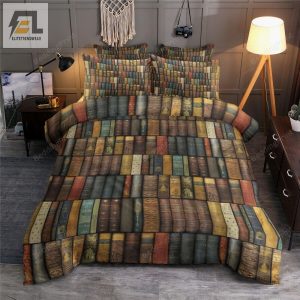 Vintage Bookshelf Books Library Bedding Set Duvet Cover Pillow Cases elitetrendwear 1 1