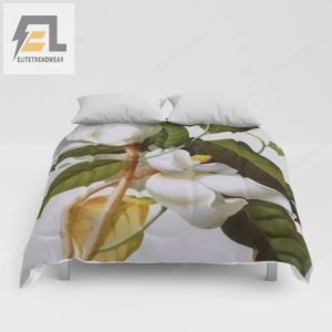 Vintage Botanical White Magnolia Flowers Bed Sheets Duvet Cover Bedding Sets elitetrendwear 1 1