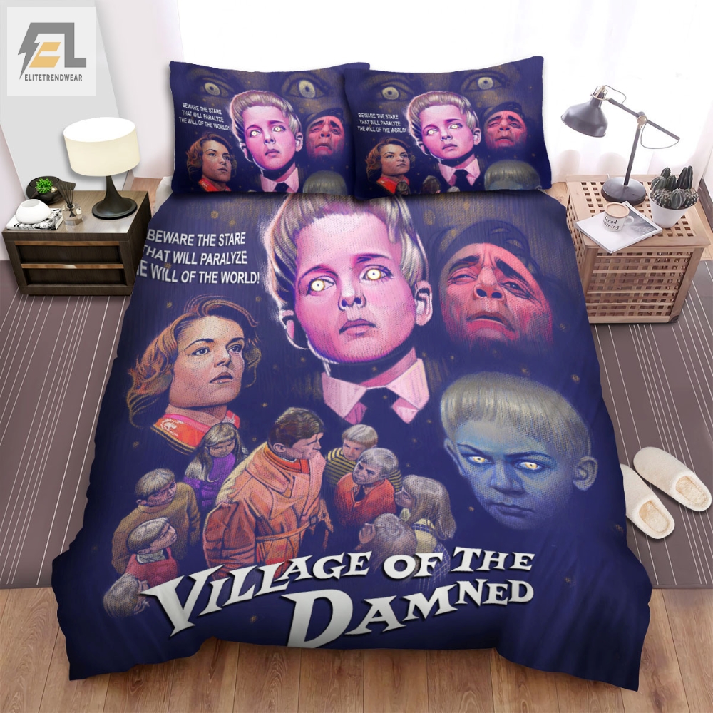 Village Of The Damned 1995 That Will Paralyze The Will Of The World Movie Poster Bed Sheets Spread Comforter Duvet Cover Bedding Sets 
